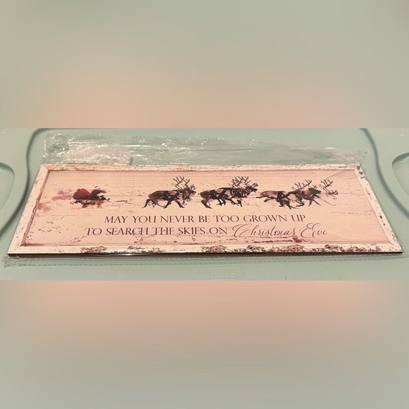 Super Cute Santa and Reindeer Wall Art- NWT - Picture 2 of 6